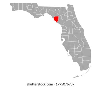 Karte von Dixie in Florida auf weiß