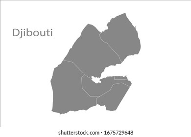 map djbouti isolated on white background