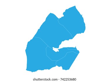 Map of djibout. High detailed vector map - djibout.
