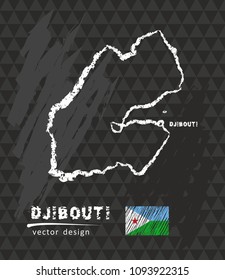 Map of Djibouti Chalk sketch vector illustration