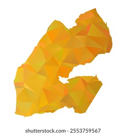 Map of Djibouti - Gold Polygonal Design For Your. Vector illustration eps 10.