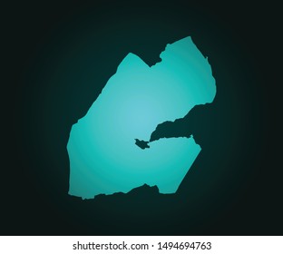 Map of Djibouti green vector isolated on dark background. High detailed green vector map, Djibouti symbol for your web site design map - Vector illustration eps 10.
