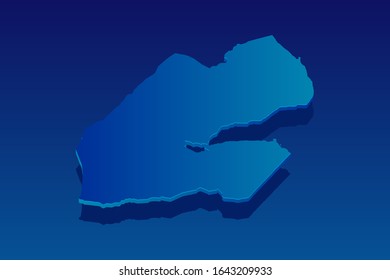 map of Djibouti on blue background. Vector modern isometric concept greeting Card illustration eps 10.