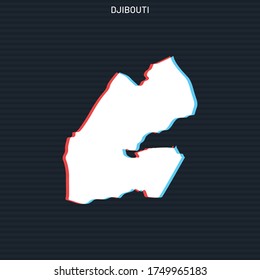 Map of Djibouti Vector Design Template On Dark Background.