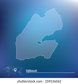 Mapa de Djibouti - ilustración vectorial