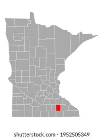 Map of Dodge in Minnesota on white