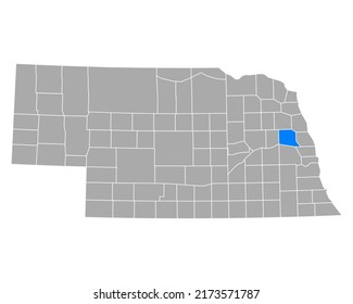 Map of Dodge in Nebraska on white