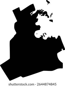 Map of Doha Qatar Silhouette Flat Design
