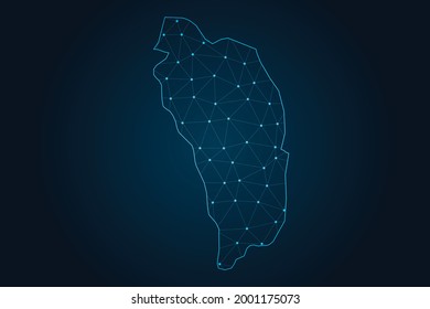 Map of dominica , Abstract mash line and point scales on dark background for your web site design map logo, app, ui,Travel. Vector illustration eps 10.