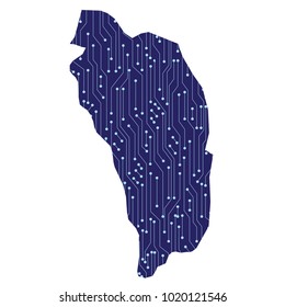 Map of Dominica country