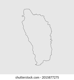 Karte der Umrisssilhouette von Dominica Vektorgrafik
