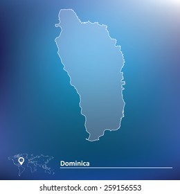 Mapa de Dominica - ilustración vectorial