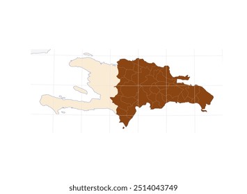 Map of the Dominican Republic in the Caribbean, Americas: Detailed Political Map of the Island Nation with Neighboring Countries