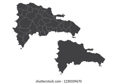 Map - Dominican Republic Couple Set , Map of Dominican Republic,Vector illustration eps 10.