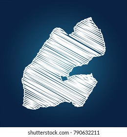 Map of Dominican Republic, Drawing map on blackboard of Dominican Republic. drawn on chalkboard with scribbled map of Dominican Republic can be use for education. vector illustration.