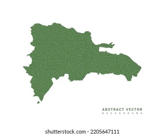 Map of Dominican Republic green simple outline. Stylized minimal line design vector.