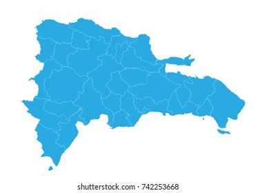 Map of Dominican Republic. High detailed vector map - Dominican Republic.
