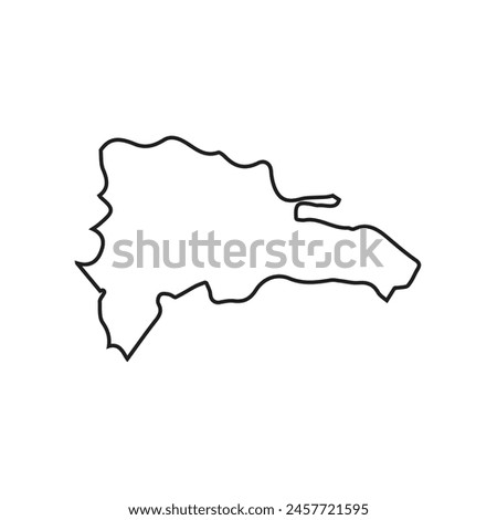 map of Dominican Republic line icon. Illustration vector graphic of map of Dominican Republic.