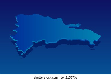 map of Dominican Republic on blue background. Vector modern isometric concept greeting Card illustration eps 10.