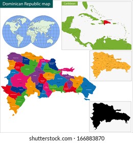 Map of Dominican Republic with the provinces colored