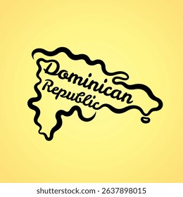 Map of Dominican Republic - shape and name in one line