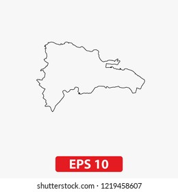 Map of the Dominican Republic. Vector