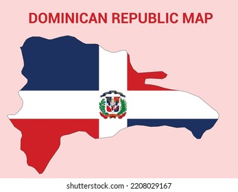 Map of Dominican Republic, Map of Dominican Republic vector design Illustration,  Map of Dominican Republic With flag , National Flag of Dominican Republic,