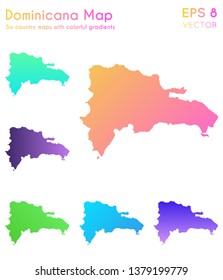 Map of Dominicana with beautiful gradients. Admirable set of country maps. Powerful vector illustration.