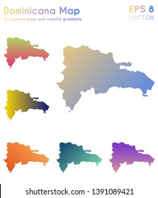Map of Dominicana with beautiful gradients. Admirable set of country maps. Posh vector illustration.