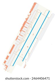 Map of Don Mueang International Airport (Thailand). IATA-code: DMK. Airport diagram with runways, taxiways, apron, parking areas and buildings. Map Data from OpenStreetMap.