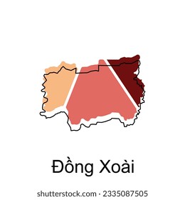 Map of Dong Xoai Geometric Vector Design Template,suitable for your company