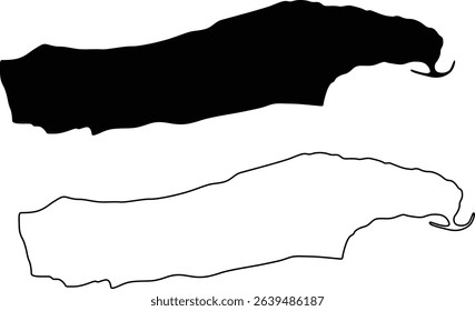 Map of Donner Lake California USA Silhouette Flat and Outline Design