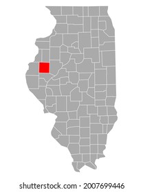 Map of Donough in Illinois on white