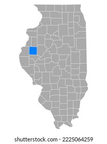 Map of Donough in Illinois on white