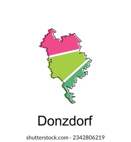 Map of Donzdorf colorful geometric outline design, World map country vector illustration template