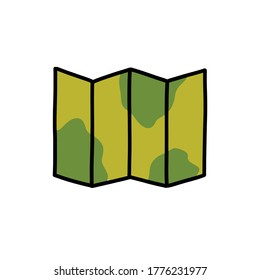 icono de doodle de mapa, ilustración vectorial