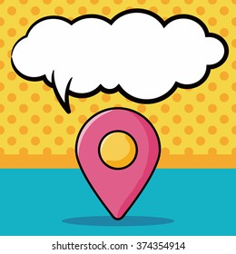 map doodle, speech bubble
