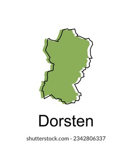 map of Dorsten national borders, important cities, World map country vector illustration design template