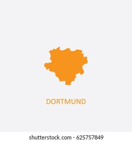 Map of Dortmund - Germany Vector Illustration

