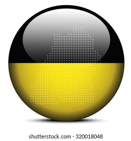 Map with Dot Pattern on flag button of Baden-Wurttemberg, Germany
