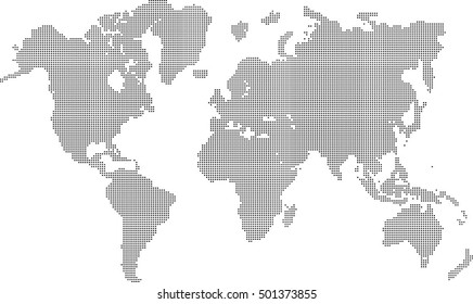 map dot square world including north america 