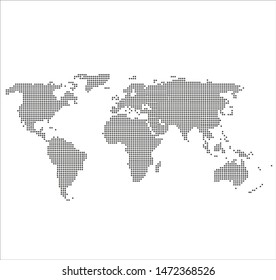 Map with dot vector in white background