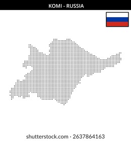 Map with dots of Komi's geography