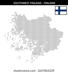 Map with dots in Southwest Finland