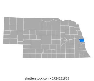 Mapa de Douglas en Nebraska en blanco