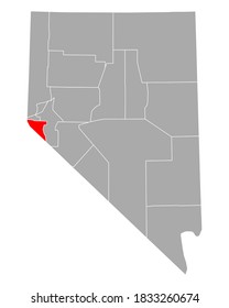 Map of Douglas in Nevada on white