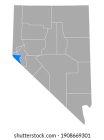Mapa de Douglas en Nevada en blanco