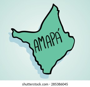 Map drawing of Brazilian state Amapa