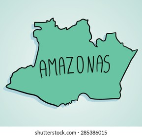 Map drawing of Brazilian state Amazonas