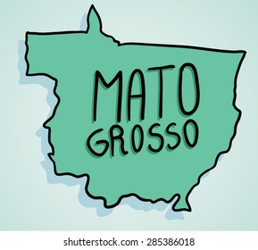 Map drawing of Brazilian state Mato Grosso